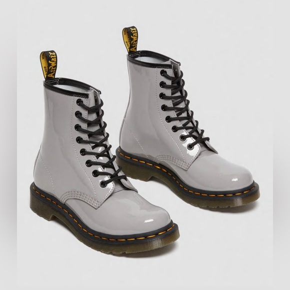 NIB Women’s Size 7 (Euro Size 38) Dr. Martens 1460W 8-eye Combat Boots Zinc Gray - Picture 1 of 15